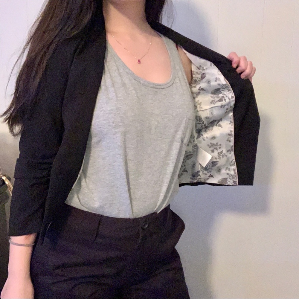 3/4 Length Ruched Sleeve Black Cardigan